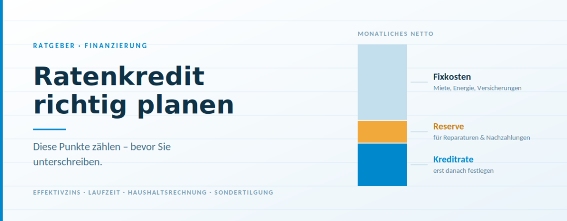 Ratenkredit richtig planen: Diese Punkte zählen