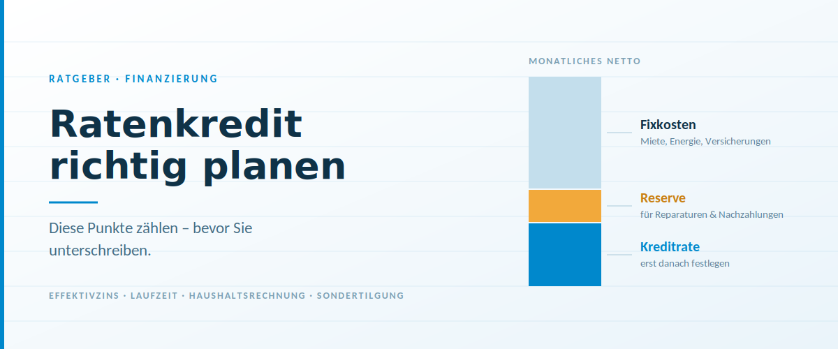 Ratenkredit richtig planen: Diese Punkte zählen